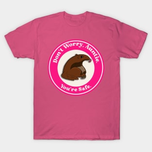 “Don’t Worry, Auntie.” Chibi Arlie the Anti-Abuse Anteater in Pink T-Shirt